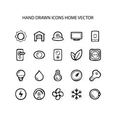 Set of web thin lines icons home vector illustration of black background
