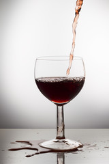 Wine pouring into a glass