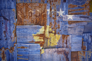 Corrugated Iron Kosovo Flag