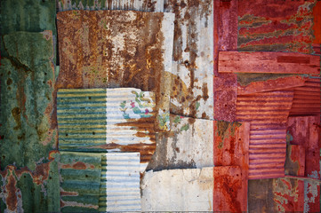 Corrugated Iron Mexico Flag