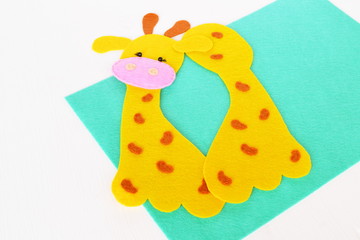 Handmade felt giraffe