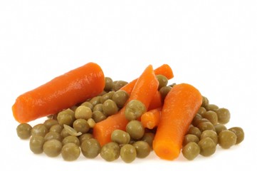Petits pois et carottes en vrac