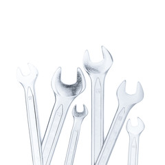 Set of spanners isolated on white background