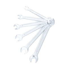 Set of spanners isolated on white background