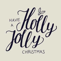 christmas calligraphy. holly jolly.