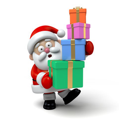 The Santa Claus and a lot of gifts