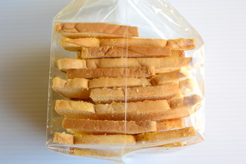 Edge of Butter Bread in plastic bags