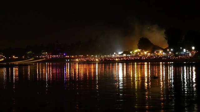 Jimbaran beach at night.