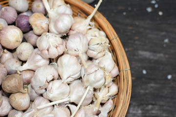 Garlic in basket.