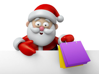 The Santa Claus and a white board