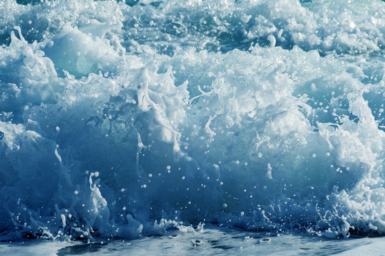 Restless water. Waves. Tur- bulent the sea