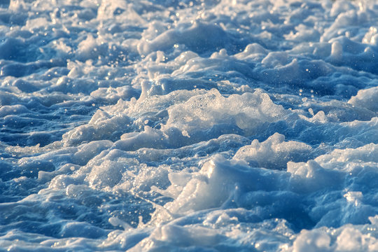 Restless water. Waves. Tur- bulent the sea