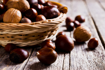 Ripe brown nuts