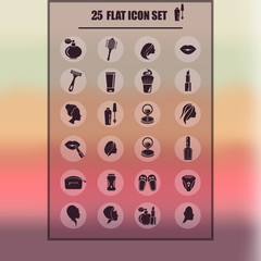 Set of twenty five beauty and fashion icons web and mobile