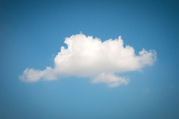 Closeup of the white cloud on the blue sky