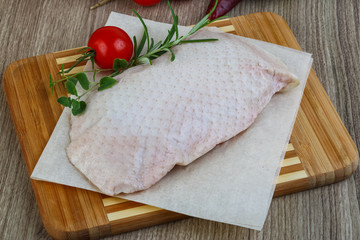 Raw duck breast