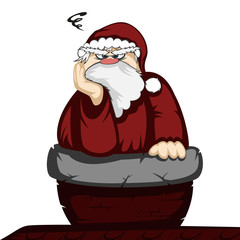 
Santa in trouble - Santa Claus stuck in a chimney (isolated on white)
