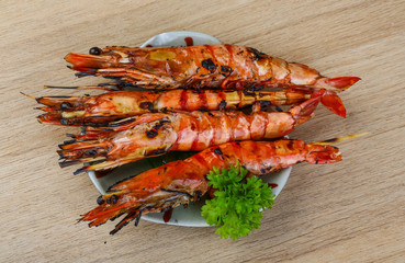 Grilled king prawns