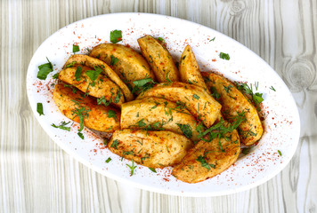 Baked potato with herbs