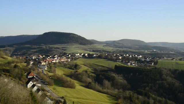 Schw&auml;bische Alb, Panoramblick vom Berg Rechberg 