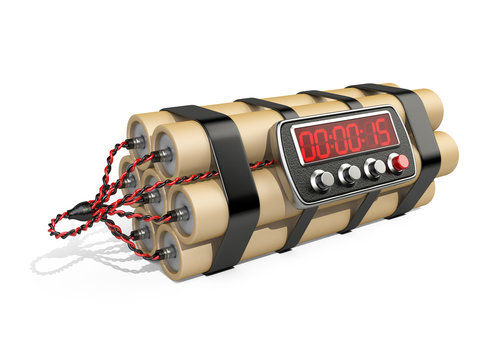 Bomb with digital clock timer