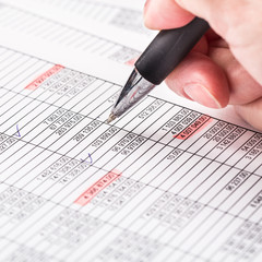 Business woman working with documents in office