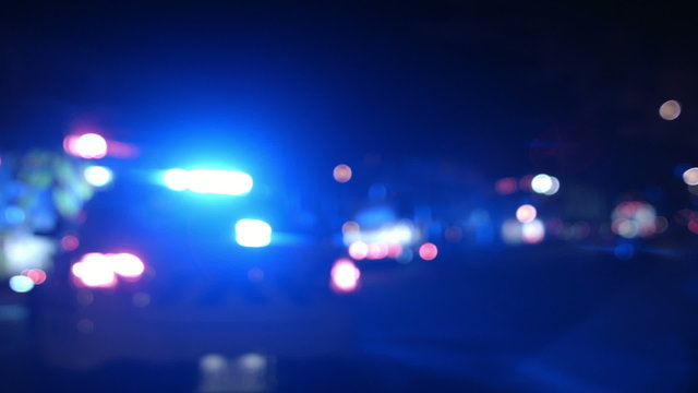 Ambulance, Cops and Firetrucks Blurry Lights Panning Background at Night