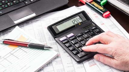 Business woman working with documents in office