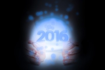 Composite image of hands presenting 