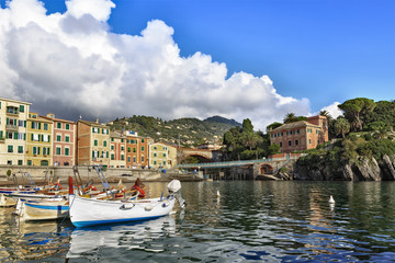 Picturesque buildings on the seashore of Nervi