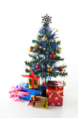 gift box and christmas tree