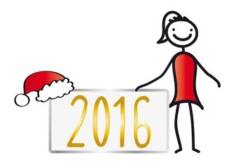 Weihnachten 2016 - Grußkarte mit Weihnachtsmann, Weihnachtsfrau