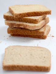 bread slices toast solated on white background