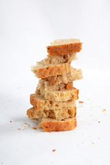 bread slices toast solated on white background