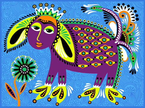 decorative ethnic folk animals in Ukrainian traditional karakoko