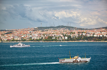 The view of the eastern shore of the Bosphorus from the Topkapi