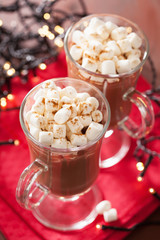 hot chocolate with mini marshmallows cinnamon winter drink
