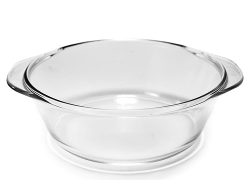 Glass small pan for cooking.