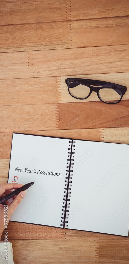 Poster composite image of new years resolution list