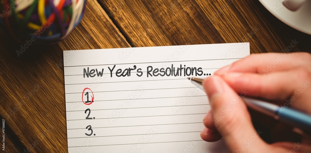Poster composite image of new years resolution list