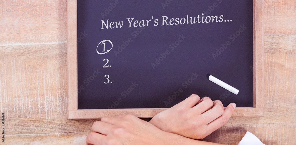 Poster composite image of new years resolution list