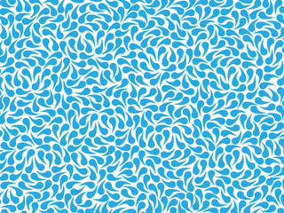 Fototapeta premium vector abstract pattern of blue drops, tadpoles or sperms, isolated on white background