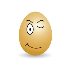 egg with big eyes cartoon vector