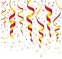 Streamers and confetti background