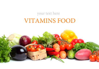 fresh vegetables isolated white background