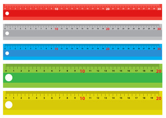 Set of colorful rulers