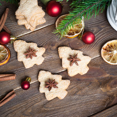 Christmas cookies on a baking sheet