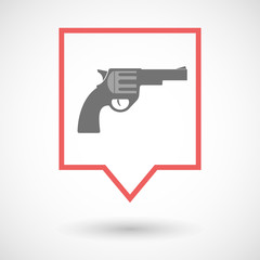 Isolated tooltip line art icon with a gun