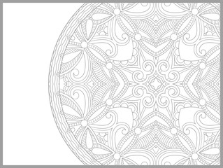 unique coloring book page for adults - flower paisley design