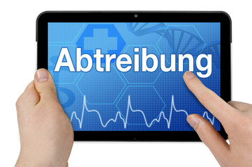 Tablet mit Touchscreen und Abtreibung